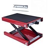 Motorcycle Scissor Lift Jack - Motorcycle Lifting Stand, Wider Version of Lift Stand, Height Adjustable, with Anti-Slip Lifting Board, for Motorbike Repair Maintenance, Load Capacity 500 kg/1102 Ib