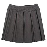 L S U Girls School Skirts Box Pleated Fully Elasticated Waist Skirt Kids School Uniform New (15-16 Years, Grey)
