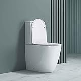 Durovin Bathrooms Comfort Height Close Coupled Toilet with Soft Close Seat and Cistern Eldery Disabled WC Raised Height Pan