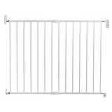 Munchkin Lindam Metal Easy Close Extending Baby Gate for Stairs & Doorways - Toddler & Dog Safety Gate, No Bar, White, 64.5-102cm