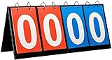 Scoreboard,4 Digit Flip Scoreboards Portable Flip Scoreboard Score Board Numbers for Sports Table Tennis Basketball Volleyball Indoor Outdoor