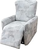 AQIGR Recliner Stretch Slipcovers 4-Pieces,Printed Sofa Cover 4-Piece Lazy Boy Chair Covers 1Seat Slipcover Furniture Protector Leather Recliner Chair Cover for Rocking Recliner (Color : #8)