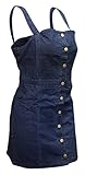 Top Fashion18 Plus Ladies Strappy Button Dungaree Front Pocket Denim Pinafore Dress Size 14-28