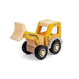 Bigjigs Toys Mini Digger - Kids Diggers, Wooden Construction Truck, Toddler Play Vehicle, Sandpit Playsets, Gifts For Toddlers, Sustainably Made, Age 12+ Months