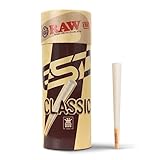 RAW Cones Classic King Size | 50 Pack | Natural Pre Rolled Rolling Paper with Tips & Packing Sticks Included