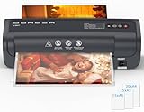 BONSEN A4 Laminator Machine with 60 Laminating Pouches, Never Jam Technolagy, 270mm/min Quick Lamination for Office, Home, School Crafts, Menu, L3401