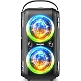 W-KING Bluetooth Speaker Loud- (180W PEAK)80W Super Bass, Huge 105dB Sound, Portable Party Wireless Outdoor Speaker/4 Drivers(2*4.04'' Woofer)/Lights, IPX5 Large Speaker, 24H, U-Disk, TF Card, AUX, EQ