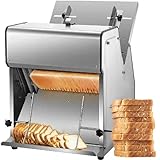YANGYMM Commercial Bread Slicer, 370W Stainless Steel Electric Bread Cutting Machine, 12mm Blades Electric Bread Cutting Machine, 31PCS Bakery Cutter for Sheet Cutting, for Bakery, Kitchen