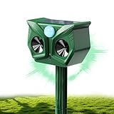 Cat Repellent for Gardens UK, Cat Scarers for Gardens, USB & Solar Powered Cat Deterrents Ultrasonic with Motion Detection Waterproof, Suitable for Repelling Foxes Squirrels Rodents