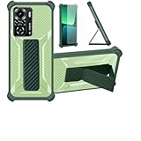 Aroepurt Case Compatible for LEIOA NOTE 10 Phone Case Cover [with Tempered Glass Screen Protector] Hybrid Case [Folding Support Magnetic] [Frosted anti-fingerprint] Green