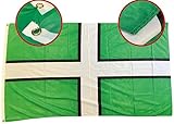 NWFlags 5ft x 3ft Devon Flag | Outdoor Heavy 110d Knitted Polyester | 5x3 St Petroc's Devonian Flag for Flagpoles
