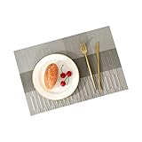 KnSam Table Mats Set of 6, Dinner Table Mats 18" x 12" with Cross Pattern Heat Resistant Mats for Dinner Table
