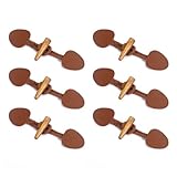 6Pcs Vintage Leather Horn Toggle Bottons DIY Accessories Retro Horn Buttons PU Beautiful Tight Sewing-on Toggle Buttons for DIY Duffle Coat Jacket