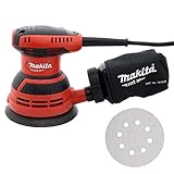Makita M9204 Random Orbit Sander, Red/Black, 125 mm