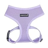 Puppia Soft Dog Harness No Choke Over-The-Head Triple Layered Breathable Mesh Adjustable Chest Belt and Quick-Release Buckle, Violet, Medium