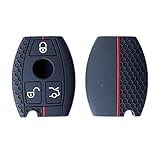 Happyit Honeycomb Pattern Silicon Car Key Cover Cases for Mercedes Benz A B C S Class AMG GLA CLA GLC W176 W221 W204 W205 3 Buttons Black