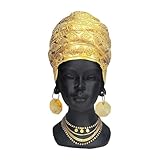 Fenteer African Woman Statue Creative Sculpture, Collection Home Decor Artwork Tabletop Ornament Resin Figurine for Home Bedroom