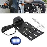 Motorbike License Plate Bracket Adjustable Side Mount License Number Plate Frame Holder with LED Light Fit for Harley Sportster 883 1200 48 XL 2004-2016