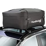 HandiHoldall XL 400L Waterproof Roof Bag / Top Box (Black) – Cargo Carrier with Foldable Solid Base