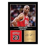Icons Wall Art Michael Jordan Signed A4 Printed Photo Picture Display Gift For Basketball Fans Digitally Reproduced Signature Unframed