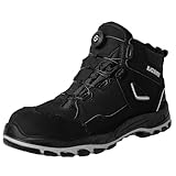 Black Hammer Safety Work Boots for Men Suede Leather, Robust Dial Lacing System S3 PL SR FO HRO Torque 8899 (8 UK)