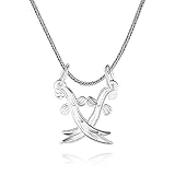 TAKILINGO S925 Sterling Silver Imam Ali Double Sword Zulfiqar Necklace Islamic Art Islam Muslim Religious Necklace (60)