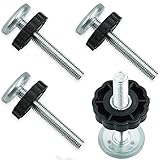 4 Packs Pressure Mounted Baby Gates Threaded Spindle Rods, Walk Thru Gates Accessory M10 x 10MM Screw Bolts Kit for Baby Gates Stair Gates Dog Gate Pet Gates (Black)