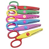 Crazy Cut Wavy Scissors 1x 5X 10x Pack with Plastic Handles and Stainless Steel Blades Pattern Craft Fun Safety Children Kids Zigzag Zig-zag (1 Pair)