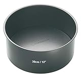 MasterClass KCMCHB57 30 cm Deep Cake Tin with PFOA Non Stick and Loose Bottom, 1 mm Carbon Steel, 12 Inch Large Round Pan, Grey