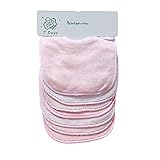 Baby's Soft Double Layers 80% Cotton Absorbent Bandana 7 Bibs Set (pink)