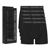 French Connection 'FC1' Mens Multipack Boxer Shorts - Cotton Stretch, 5 Pack, Soft and Breathable Underwear (Large)