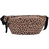 Nievajio Half Moon Shoulder Bag for Women - Leopard Print Fashion Handbag with Multi-Pockets
