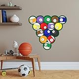 Snooker Wall Sticker - Snooker Pool Balls Decal Wall Art (60cm Width x 55cm Height)