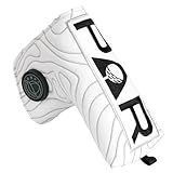 Golf Blade Ping-type Putter Head Cover Magnetic Closure Golf Club Protector White PU Leather Black PAR Pattern Embroidery