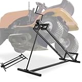 COSTWAY Folding Ride On Lawn Mower Lift, 400kg Height Adjustable Lifting Device, Telescopic Maintenance Jack Lifter for Lawn Mowers and Garden Tractors (Black)