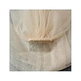 XUTCEKOUYR Girls Crystal Bridal Veil, Soft Mesh Veil, Wedding Party Bridal Hair Accessories, Bridal Wedding Veil(Champagne,150cm)