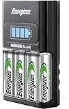 Energizer 1 Hour Battery Charger for AA Batteries and AAA Batteries with 4 Rechargeable AA Batteries