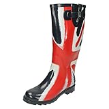 Spot On Womens/Ladies 2015 Union Jack Flag Design Rubber Wellington Boots (3 UK) (Navy/Red)