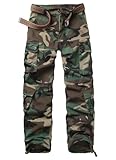 VATINNT Men's Cargo Trousers Outdoor Hiking Trousers Camouflage Army Combat Casual Fishing Work Pants with 8 Pockets 3355 Jungle Camo 36