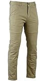 Bikers Gear Australia Limited Kevlar lined modern style, motorcycle protection CE tan chino jeans, size 34S; KC0020-34S