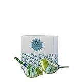 Poole Pottery Maya Birds (Pair) - Contrasting & Contemporary - Hand Crafted English Earthenware Clay - Striking Statement Pieces - Office, Living Room, Dining Room Decoration - Gift Boxed