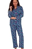Indigo Sky Women's Luella 100% Brushed Cotton Wincyette Pyjama, Splat Spot Ocean Blue, 14-16