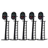 Evemodel JTD05 5pcs Model Railway 2-Light N Gauge 1:150 Block Signal Green/Red 4cm