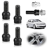 ELLECILA Locking Wheel Nuts Kit, 4Pcs M14*1.5mm Wheel Bolts & Nut Key, Car Accessories for VW Golf Sagitar Magotan