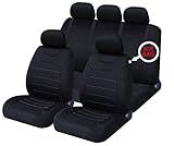 Xtremeauto® Classic Car Seat Covers Set Front & Rear complete with headrest Covers (Black)