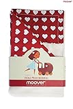 Moover Classic Doll's Pram Bedding Set, Pretend Play/Role Play, Includes Mattress, Sheet, Pillow and Blanket, 4-Piece Set, 18 Months+, Red Hearts