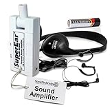 Personal Sound Amplifier Model SE5000 (PSAP), 50dB Gain, Hand Held Pocket Size Audio Amplifier with Headphones, Earbuds, Tactile On/Off Volume Control for Adults, Audiologists, and Seniors