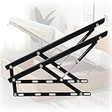 Set of 2 Gas Spring Bed Storage Lift Kit, Folding Bed Lifting Mechanism, Lift Up Storage Bed Frame Hinge Set, Pneumatic Heavy Duty Gas Spring Strut Hydraulic Bed Mechanism, 6 Sizes(110cm/3.6FT)