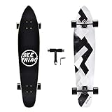 42 Inch Longboard Skateboard Complete Cruiser,The Original Artisan Maple Skateboard Cruiser for Cruising, Carving, Free-Style and Downhill（Geometry）