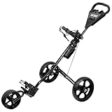 Longridge Golf Tri Cart 3 Wheel Push Trolley – Lightweight Foldable Design, Easy Maneuverability, Durable Golf Bag Carrier